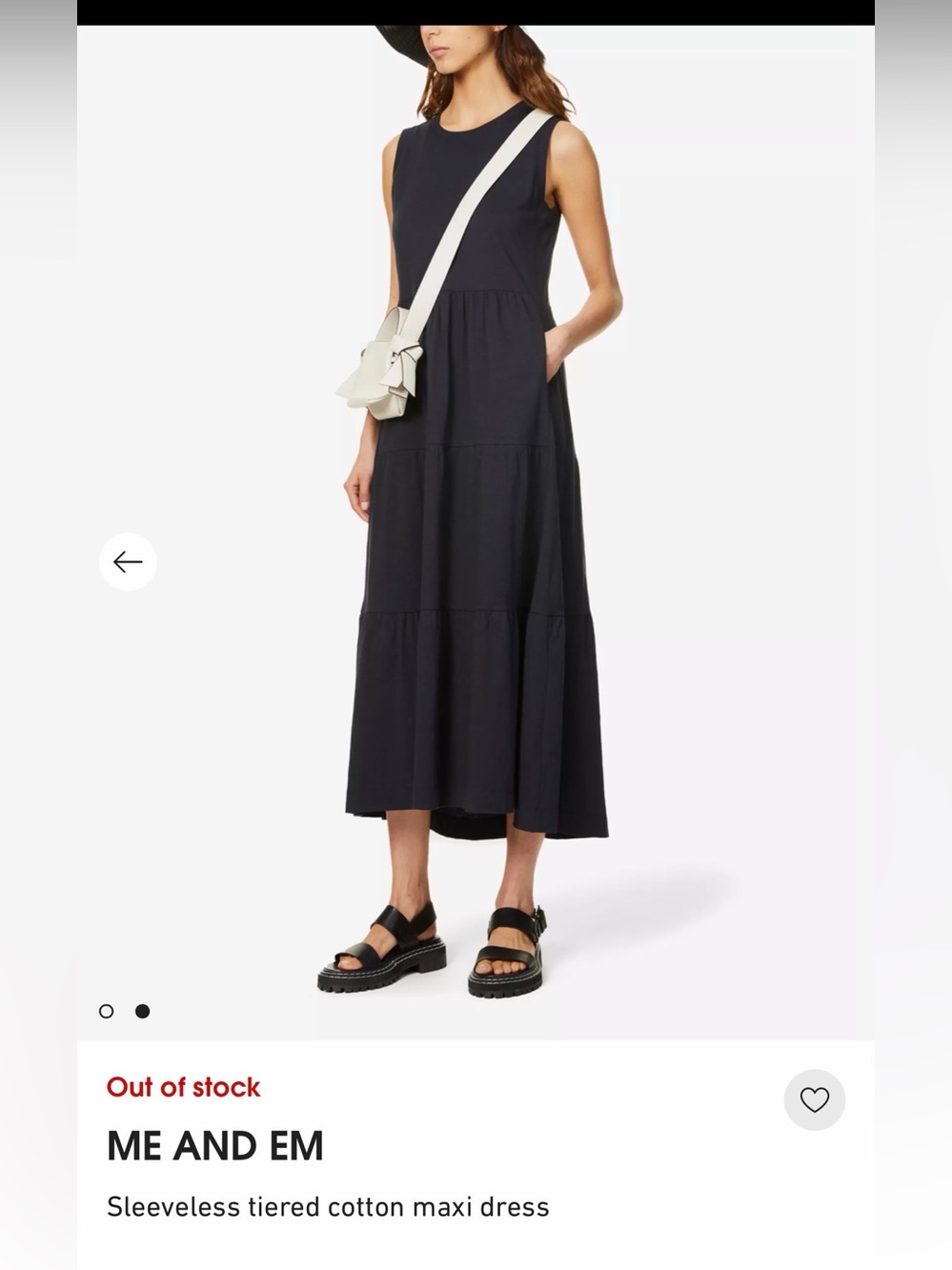 ME+EM Black Sleeveless Tiered Maxi Dress